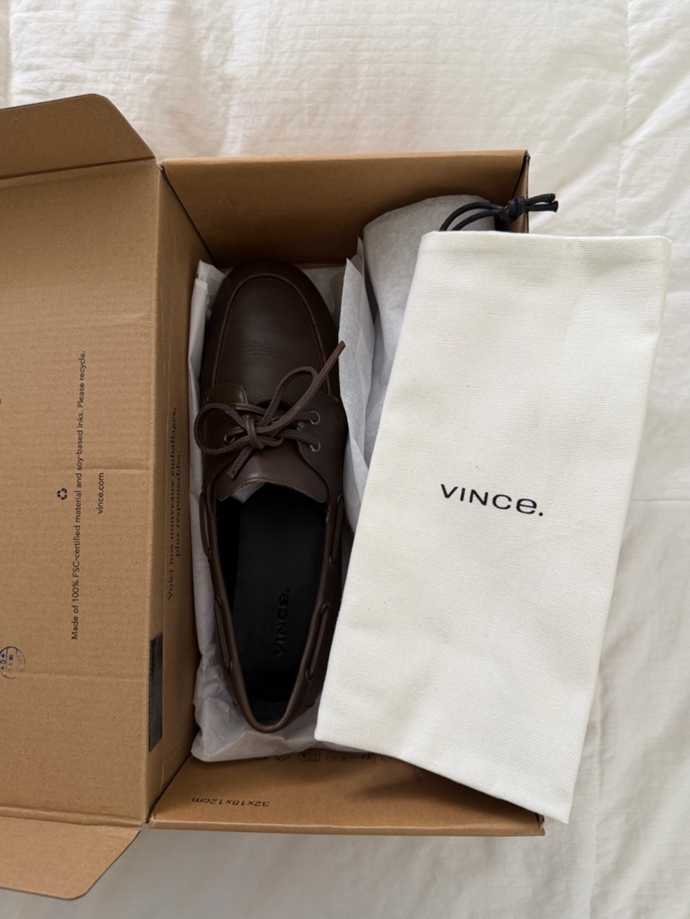 Vince Marin Boat Shoes - Elmwood Brown - Size 8.5 - Picture 3 of 3